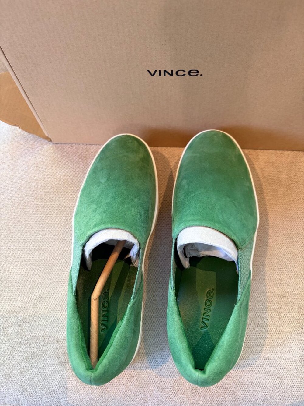 Vince Warren Slip On Platform Sneakers Palm Leaf Green NIB - Picture 4 of 8